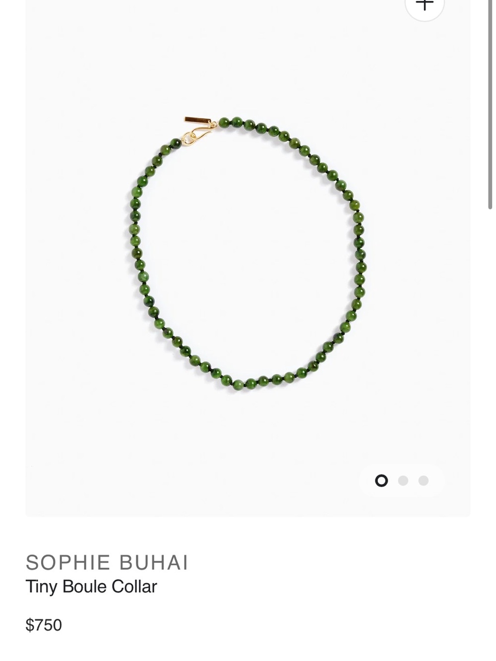 Sophie buhai gold vermeil jade boule collar necklace